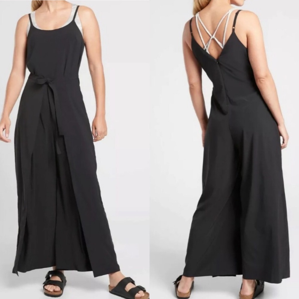 Athleta It’s A Wrap Romper Jumpsuit Black 8